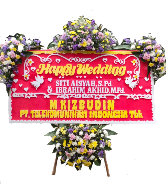 Karangan Bunga Papan pernikahan