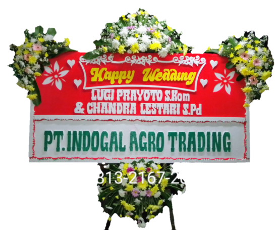 Karangan bunga papan pernikahan
